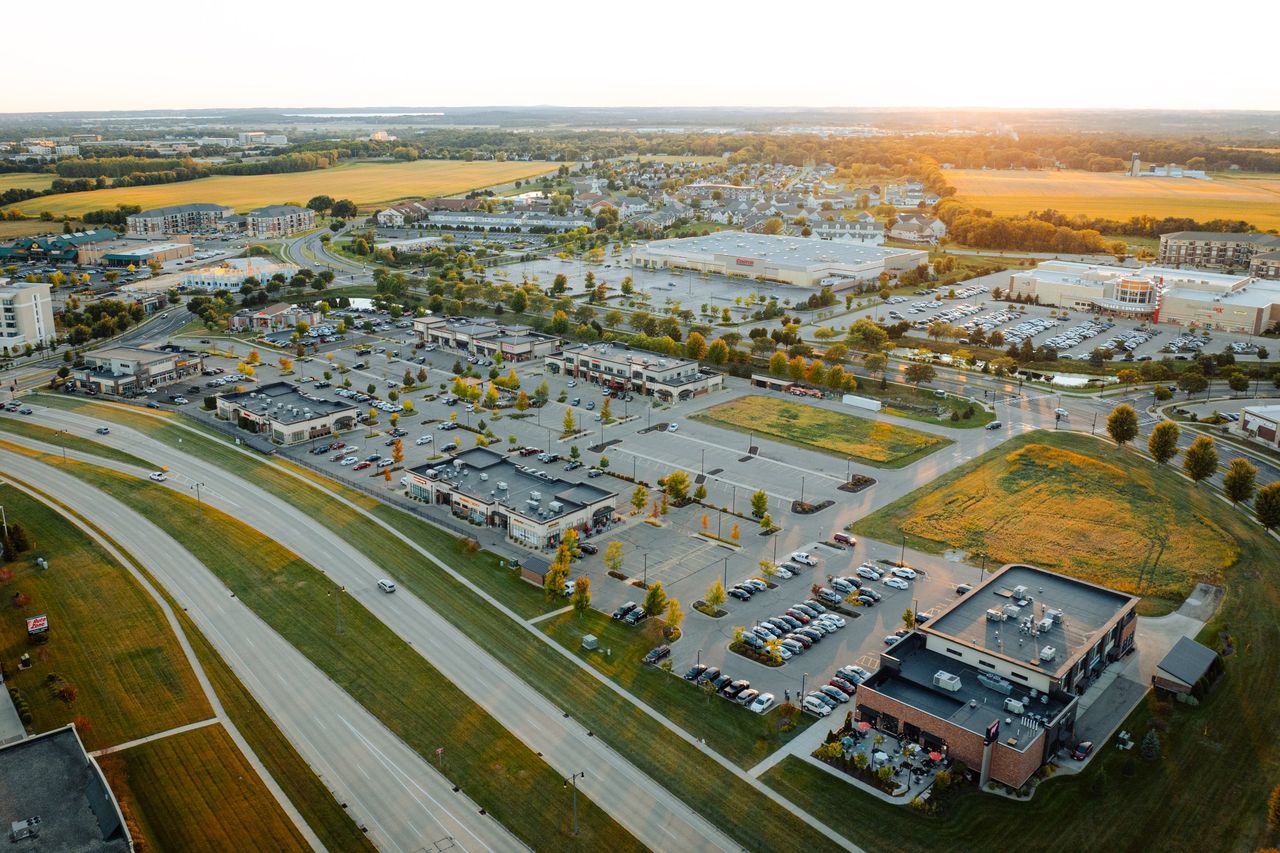 An aerial of client work in Sun Prairie WI
